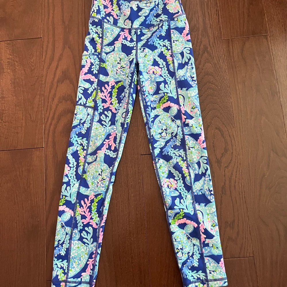 Lilly Pulitzer Blue and Pink Sea Life Leggings